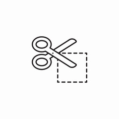 scissor dotted square icon sign vector