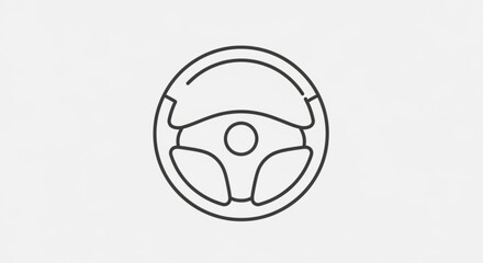 Illustration of a steering wheel with a simple design for transportation themes and concepts