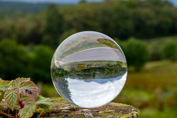 Crystal Ball reflection of Nevis Range in Scotland
