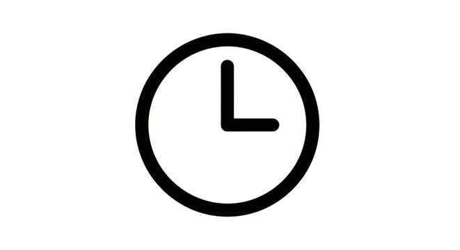 Clock illustration with a simple design for time management and scheduling themes and concepts