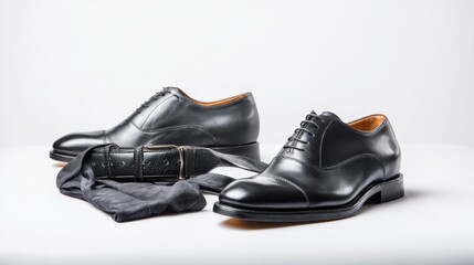 A handcrafted leather fashon shoe showcased in a proessional studio setting.