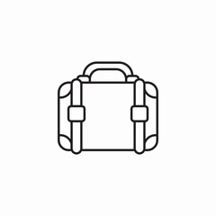 vintage suitcase travel icon sign vector