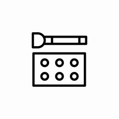 eyeshadow palette brush icon sign vector
