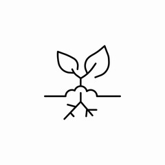 growing plant roots icon sign vector