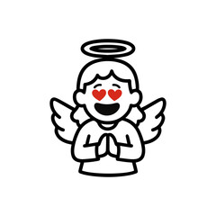 character emotion angel love vector on white background
Vector icon character with emotion
