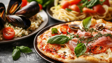 彩りイタリアン：ピザとパスタの贅沢な食卓