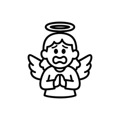 character emotion angel fear vector on white background
Vector icon character with emotion
