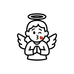 character emotion angel kiss vector on white background
Vector icon character with emotion