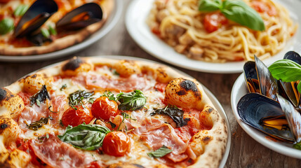 彩りイタリアン：ピザとパスタの贅沢な食卓