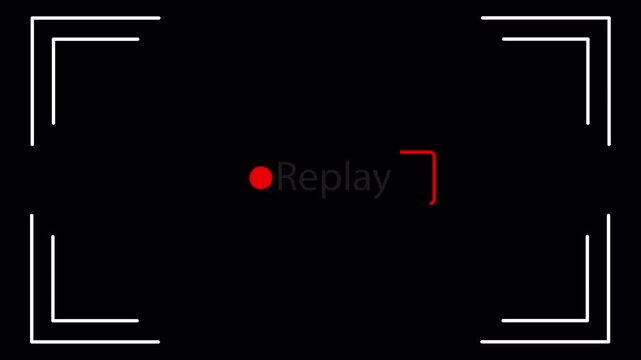 Retro replay frame animation for mobile and YouTube video editors. VHS camcorder-style template overlay for vintage camera recording and editing effects