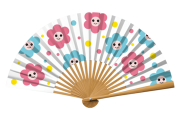 Charming handheld fan with delightful floral pattern for summer event