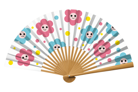 Charming handheld fan with delightful floral pattern for summer event