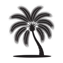 Fototapeta premium Silhouette of a Palm Tree Tropical Paradise Vector Illustration