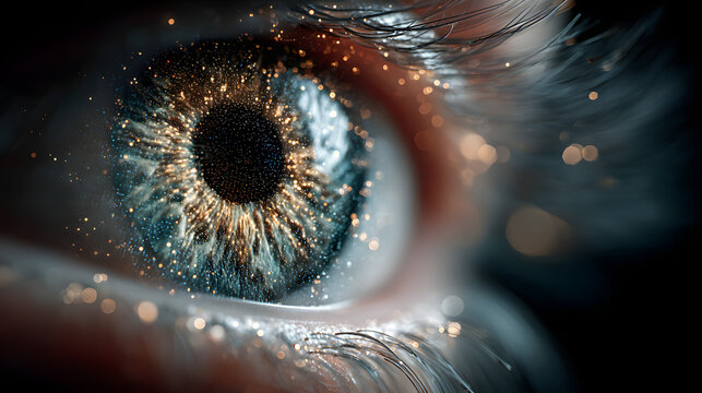 futuristic digital eye data network and cyber securiy technology background