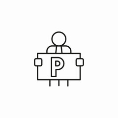 parking attendant sign icon sign vector