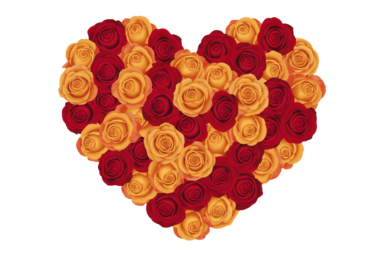 Heart made of roses conveys love and romance for Valentine's Day design