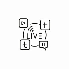 social media live icon sign vector