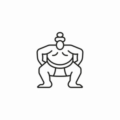sumo wrestler stance icon sign vector