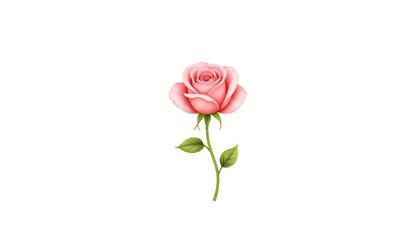 pink rose isolated on white