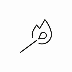 lit match stick icon sign vector