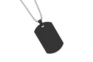 Blank black military dog tag necklace perfect for engraving your message