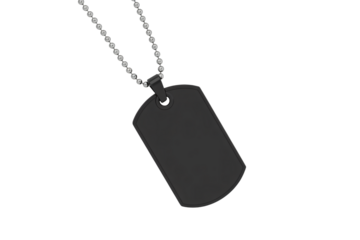 Blank black military dog tag necklace perfect for engraving your message