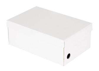White cardboard shoe box with lid