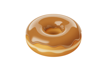 Delicious glazed donut tempting taste buds with sugary goodness treat