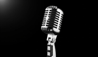 Fototapeta premium microphone on black background