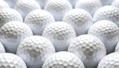 Close-up of many golf balls