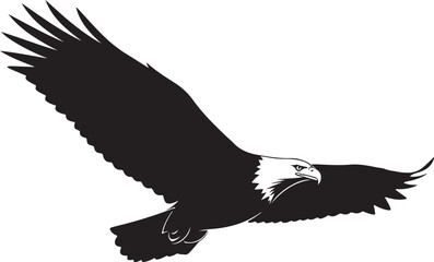 Obraz premium Majestic bald eagle soars across the sky spreading its enormous wings in a powerful display of freedom and natures beauty making it an icon of strength and resilience