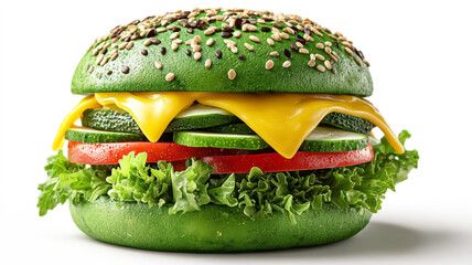 Vegetarian green burger. Healthy food concept. World Vegan Day