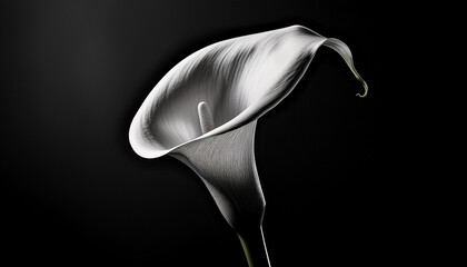 Monochrome Calla Lily Elegance A Study In Light And Shadow