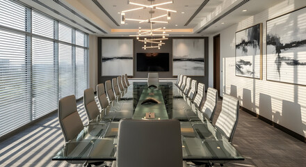 Modern Conference Room Aesthetic Emphasizing Design, Functionality, and Professionalism Perfectly