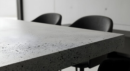 Modern Concrete Table and Chairs in Minimalist Interior Design Setting for Meetings