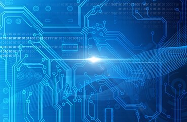 Illustration of futuristic digital technology AI concept