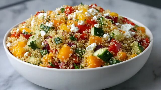 Colorful vegetable couscous salad