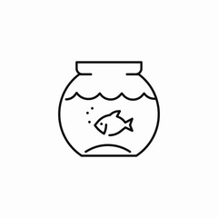 fish in a bowl icon sign vector