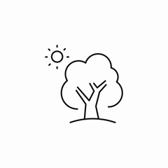 sun and tree icon sign vector