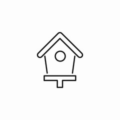 wooden birdhouse icon icon sign vector