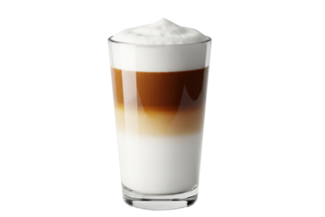 layered latte macchiato in a tall glass