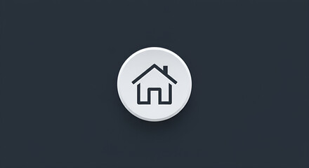A simple house icon in a minimalist black/white circle, representing the home button.