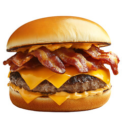 Double Cheeseburger with Crispy Bacon and Melted Cheese