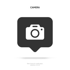Flat Camera icon symbol. Photograph sign. Photo icon. Cam sign. Take a picture symbol for mobile app, website, UI UX