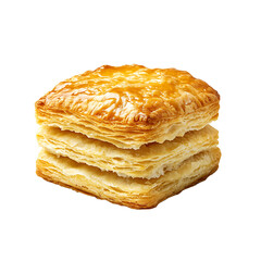 Stack of Golden, Flaky Pastries with Layered Texture