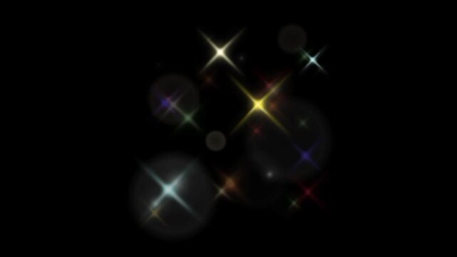 Shining stars of multiple colors on night sky. Space of Cosmos milkey way 3d animation 