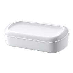 White plastic container, storage, kitchen, studio, blank background, food packaging