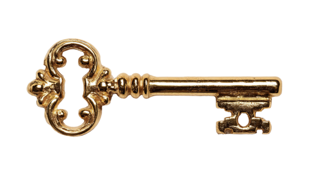 Ornate golden key