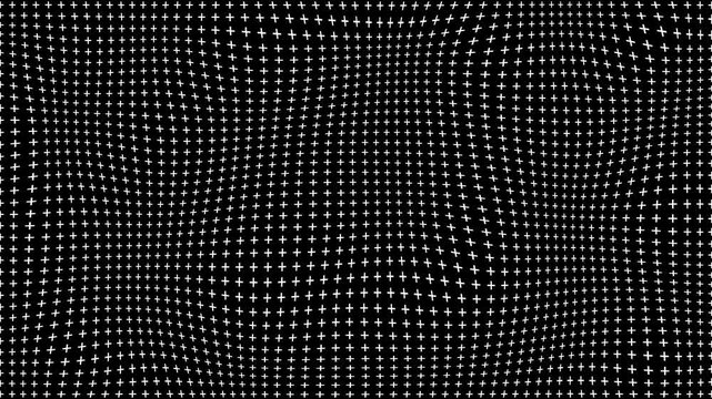 White wave plus symbol pattern with dynamic flow seamless loop animation on black background. 4K animated background pattern for motion graphics, looping backdrop, presentations, and video editing.