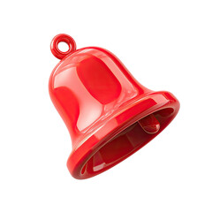 Glossy red bell icon, 3D rendering